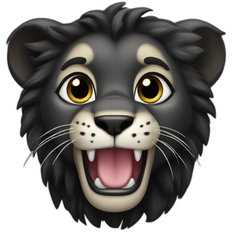 Black lion cub jelling boo! emoji