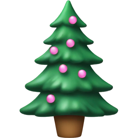 green christmas tree with light pink decorations  emoji