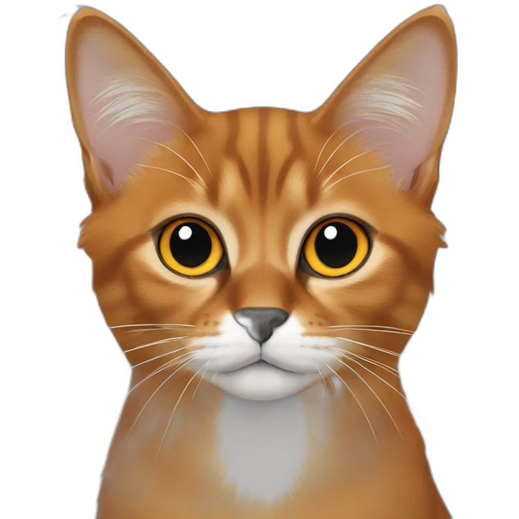 Orange black and white Somali Cat face emoji