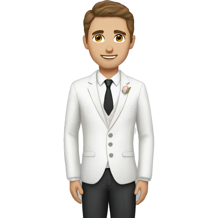 bride brown eyes and brown hair, groom brown hair and blue eyes emoji