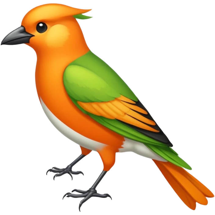 oiseau hirondelle Crète orange Jaune et verte emoji