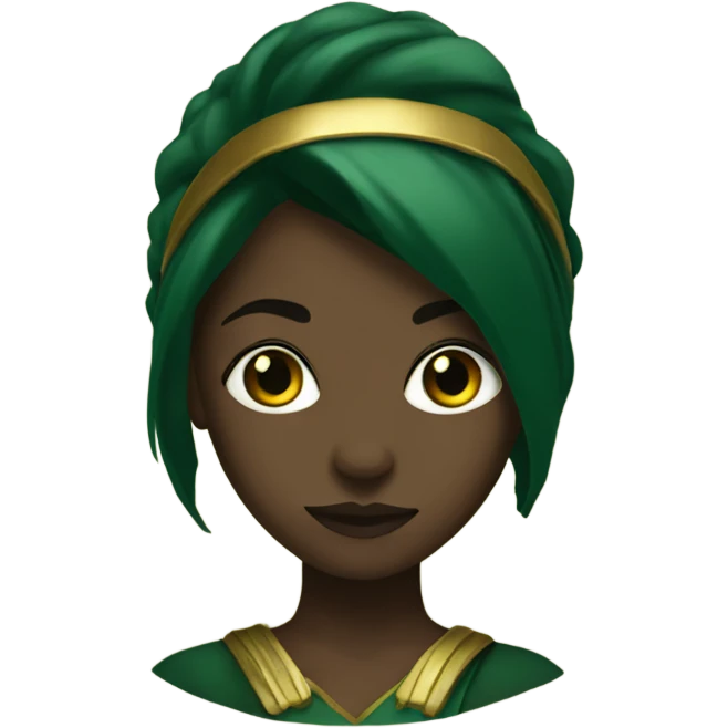 Black girl Green and gold Spartan  emoji