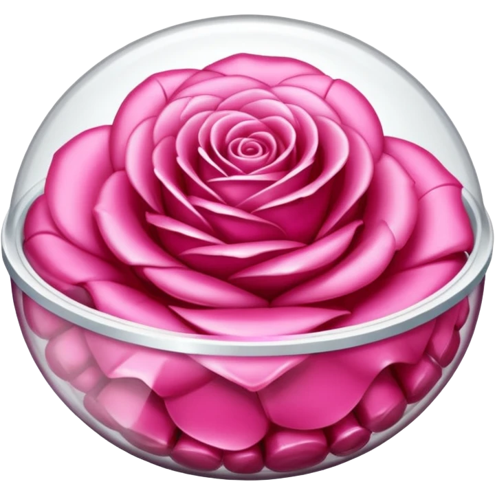 un bonbon rose rond dans un emballage emoji