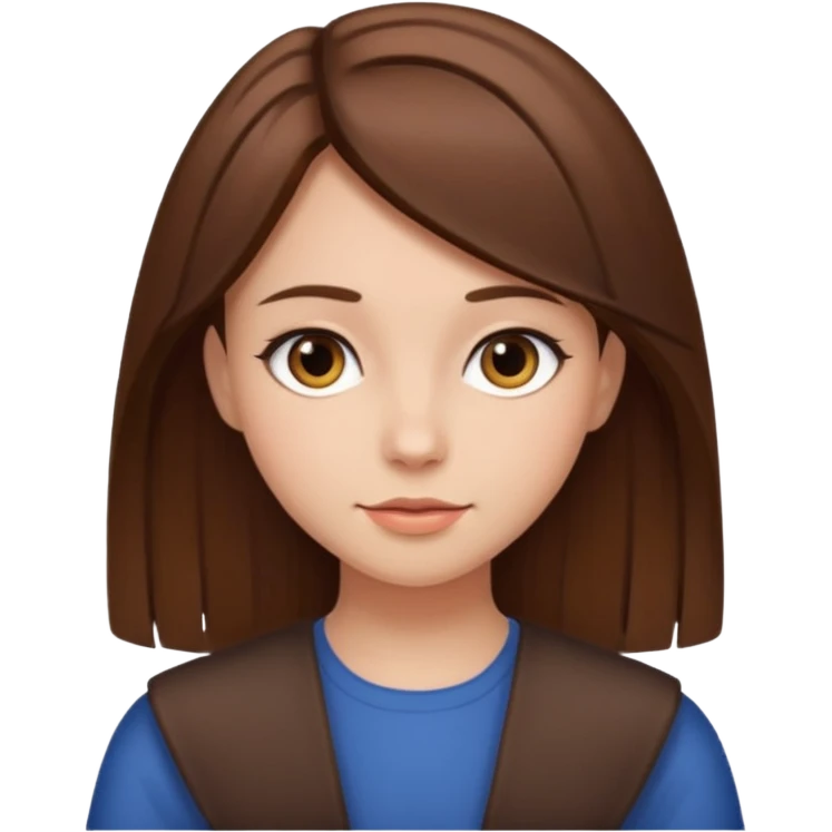 Girl with straight brown hair  emoji
