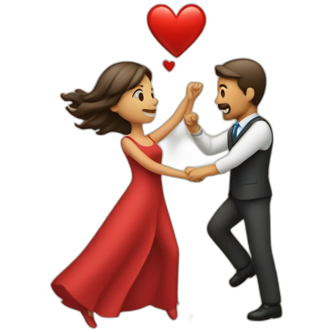Un hombre y una mujer volando en el emoji de el corte y un corazón emoji