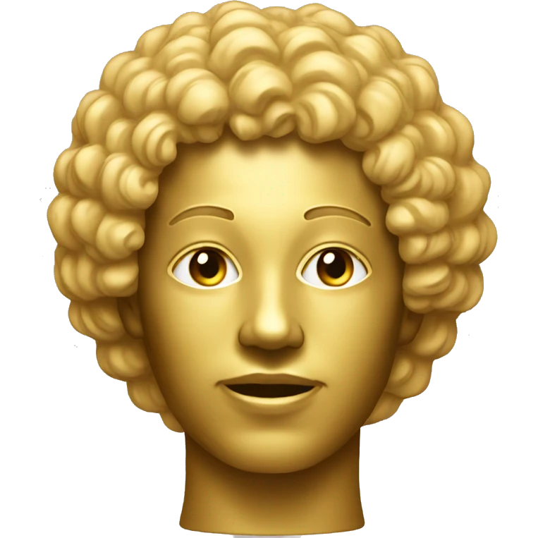golden face statue Afro  emoji