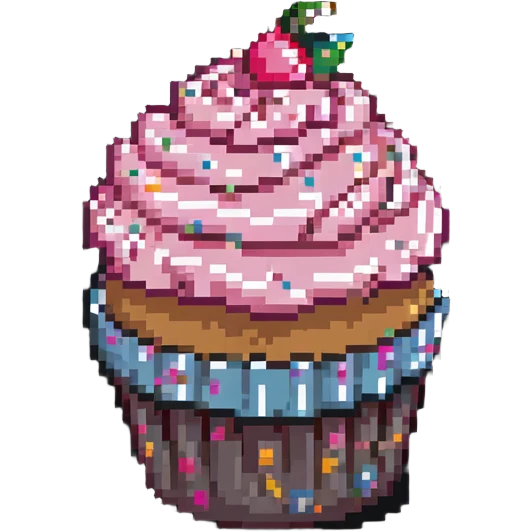 cupcake with pink icing and sprinkles emoji