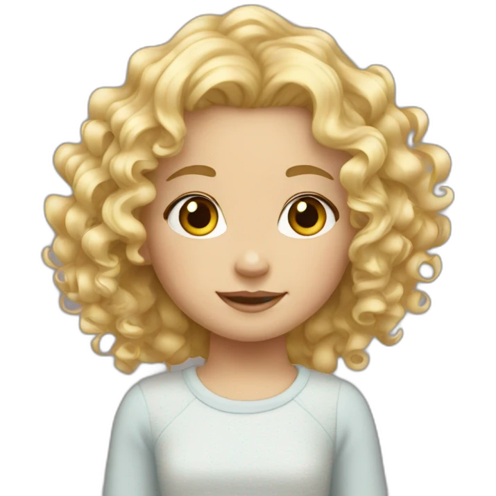 white little girl curly blonde hair emoji