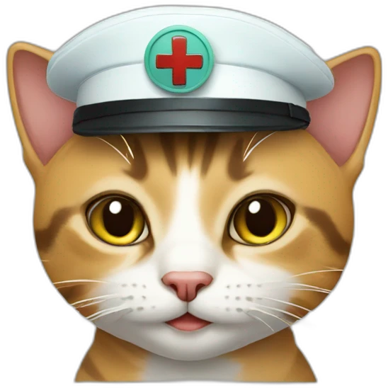  cat in a medic hat emoji