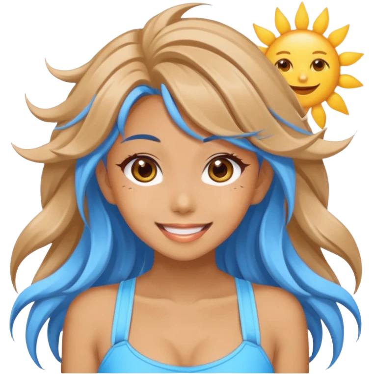 Blue Gyaru Summer Girl emoji