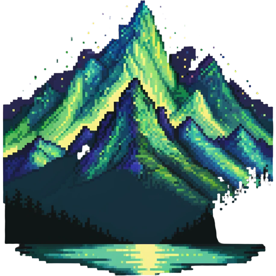 aurora borealis over mountains emoji