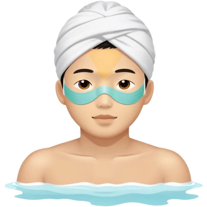 Boy with mask spa beauty full face relaxing emoji
