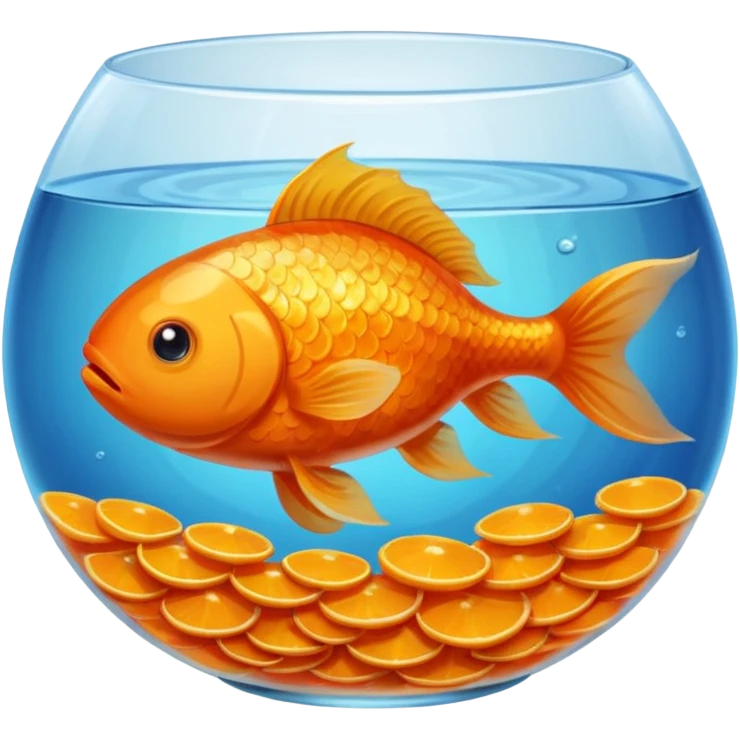 gold fish in a bowl emoji