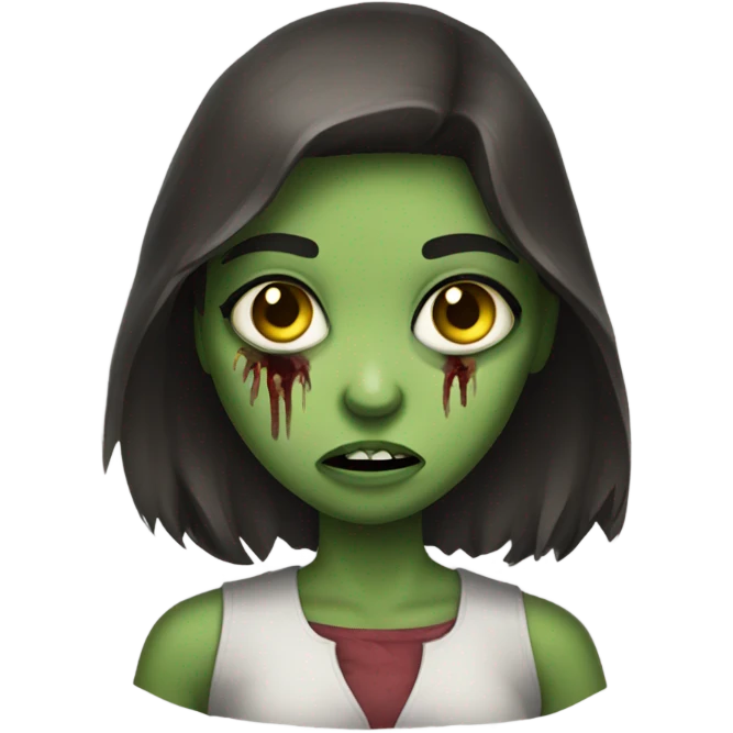 Brunette girl zombie horror  emoji