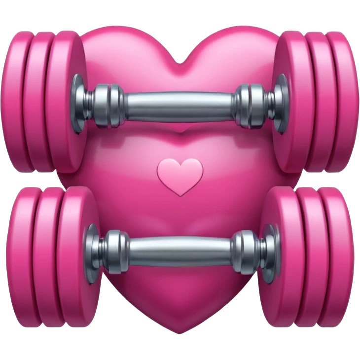 gym dumble emoji heart shape pink colour emoji