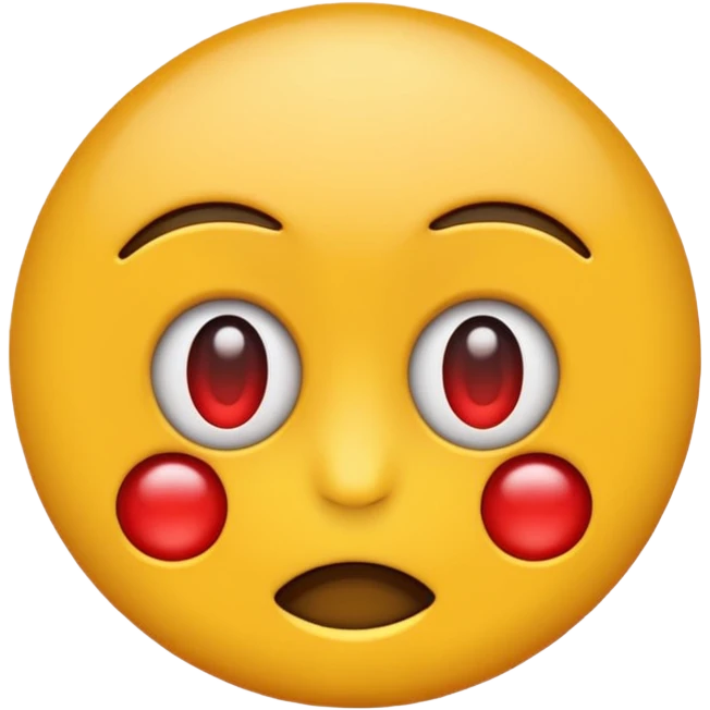 Emoji con todo los ojos de rojo callado emoji