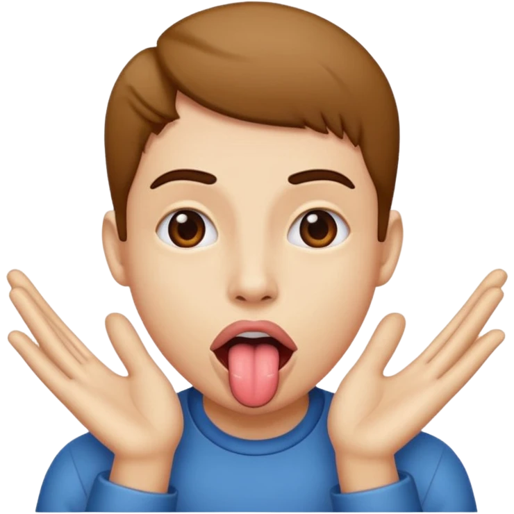 tongue out with hands to the side emoji