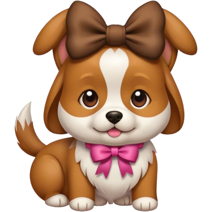 Dog wearing a bow emoji