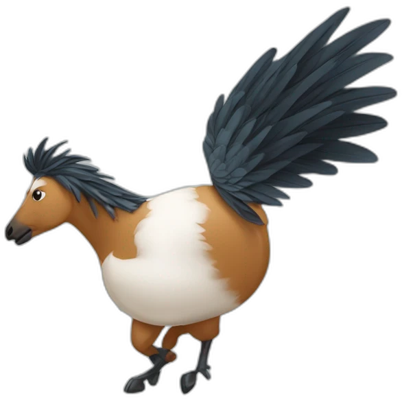 oiseau qui se reproduit avec un cheval emoji