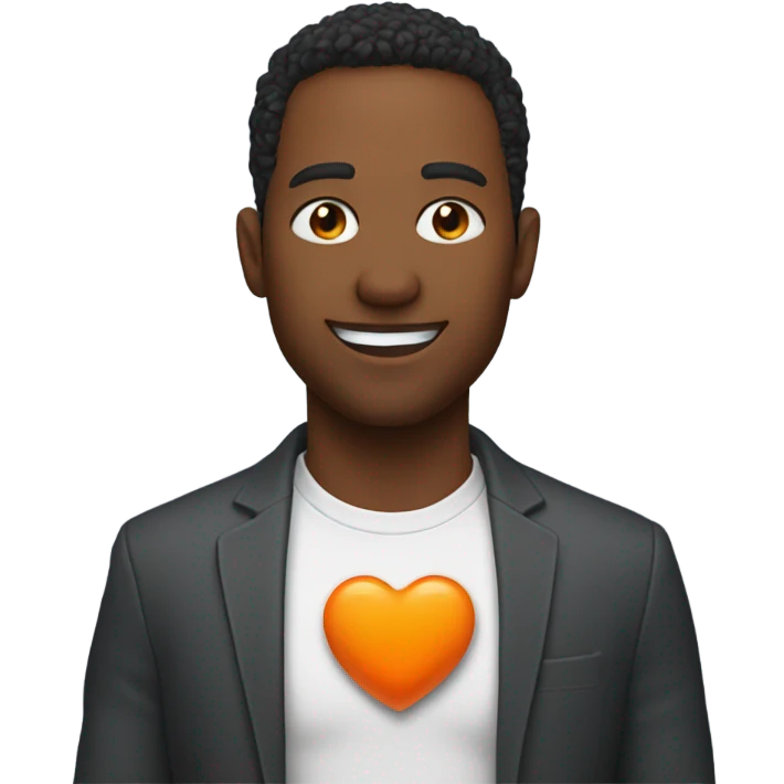 A picture of Jeff Cunningham holding an orange heart emoji