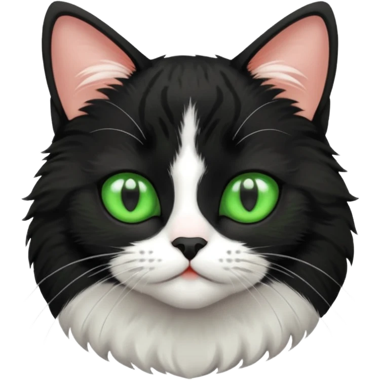 Black white cat emoji
