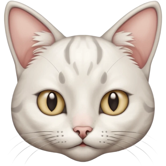 autistic cat that is white with grey ears side eyeing  emoji
