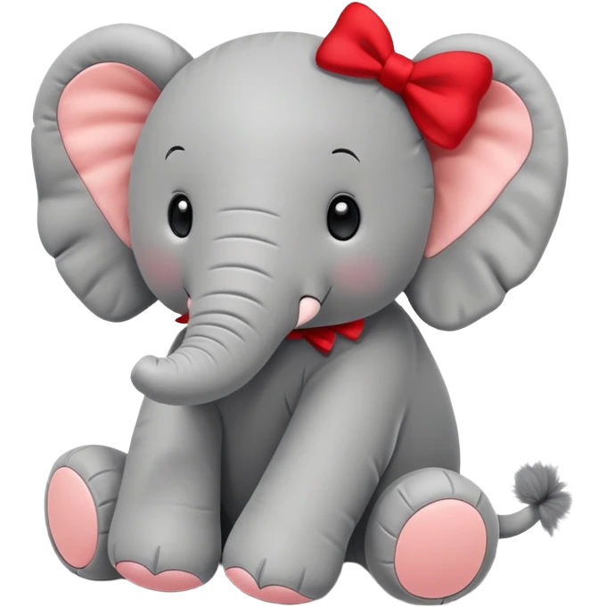 jellycat plush Elephant with red bow emoji