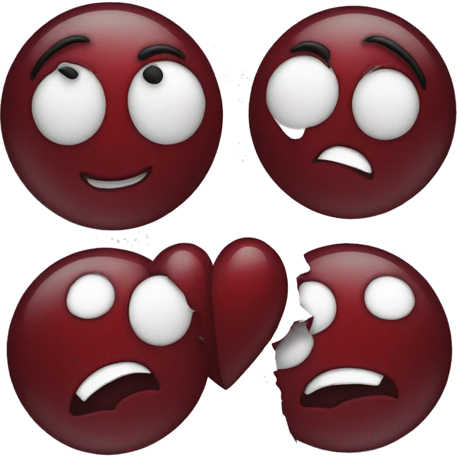 Dark Red two hearts emoji
