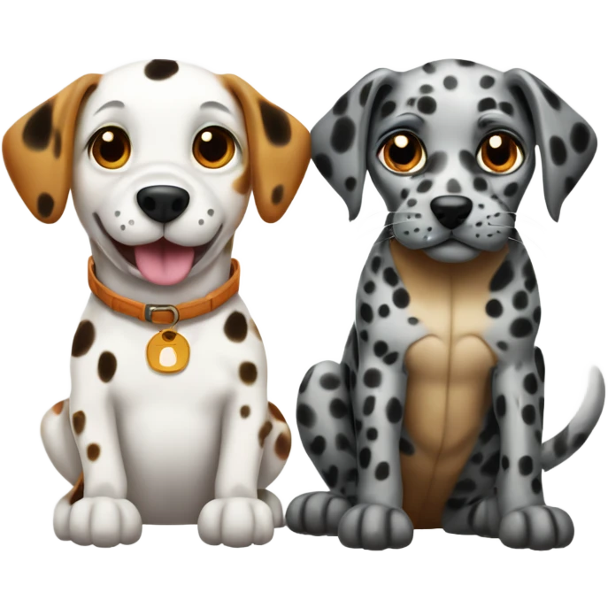 dalmatian dog and tortoise shell cat together  emoji