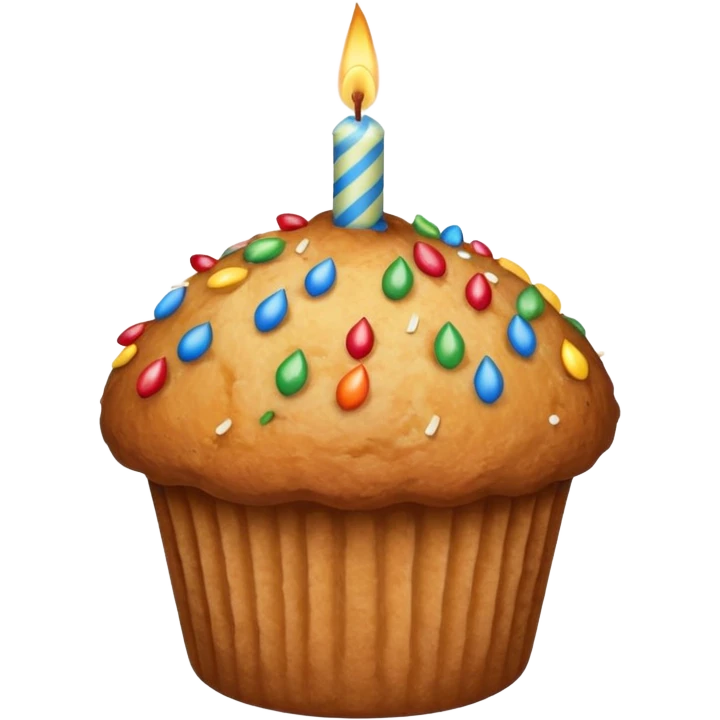 Muffin with birthday emoji