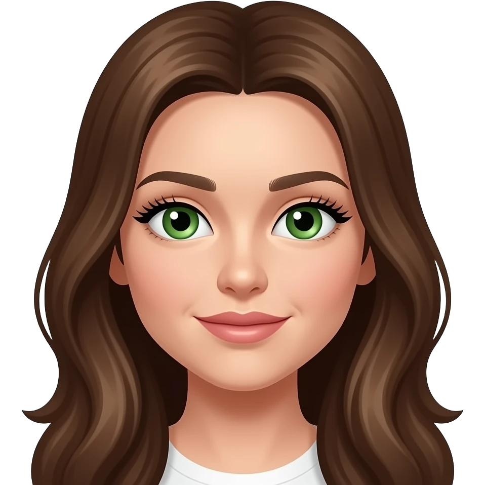 Yeşil göz uzun kirpik kumral emoji