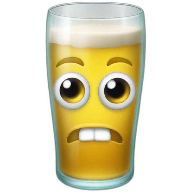 glass with eyes and mouth and arms and legs emoji