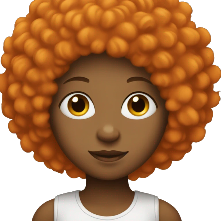 Girl with orange Afro emoji