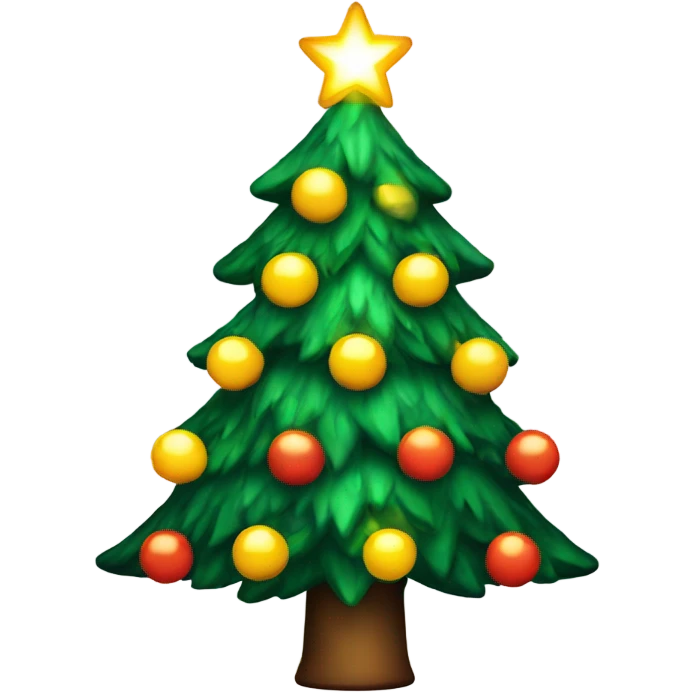 A Christmas tree lit up emoji
