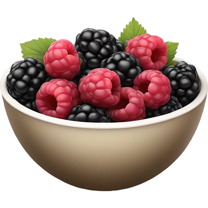 bowl of blackberries and raspberries  emoji
