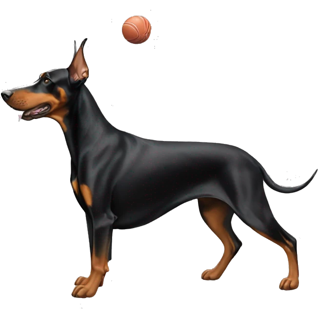 Dobermann playing fetch emoji