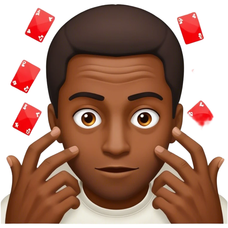 Black guy playing crazy 8 emoji