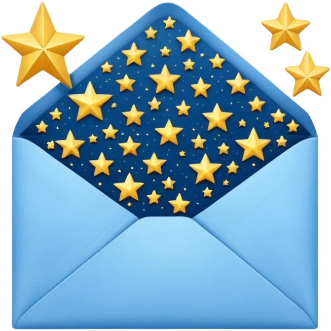 a beautiful starry envelope emoji