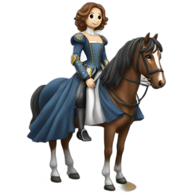 Une cavalieres avec son cheval la robe Elisabeth emoji