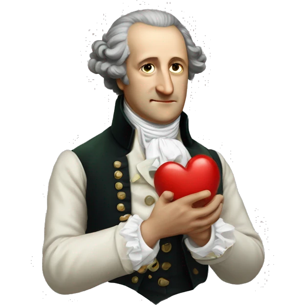 Goethe holds the heart in his hand emoji
