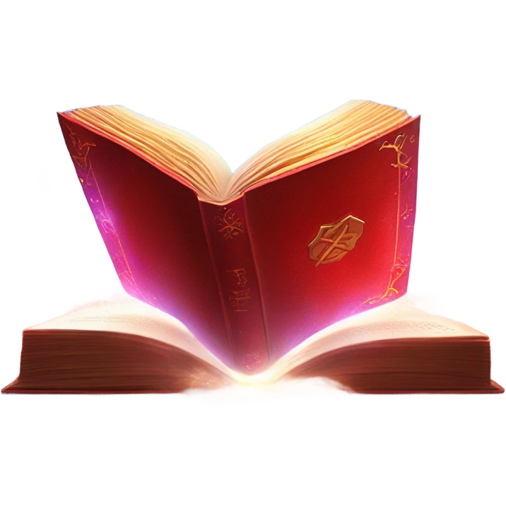 red magical elemental book emoji