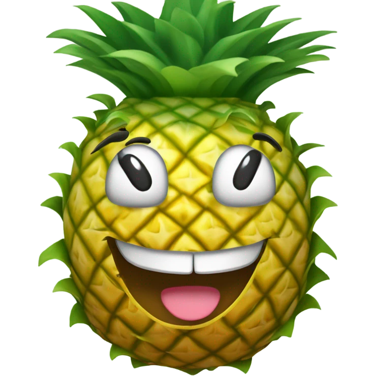 Smiling upside down  pineapple emoji