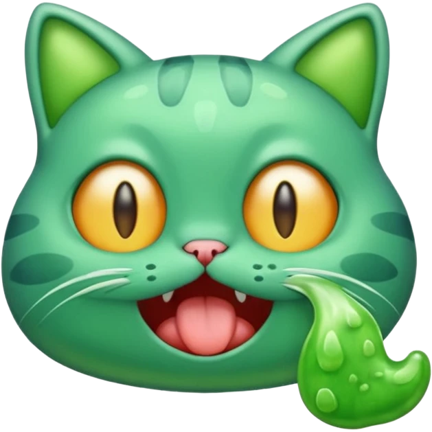 The cat burps green burp emoji
