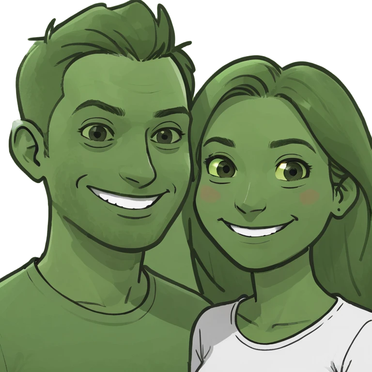 smiling couple in casual attire emoji