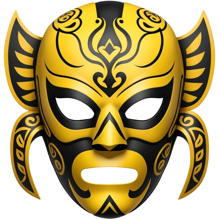 black and yellow luchador mask emoji