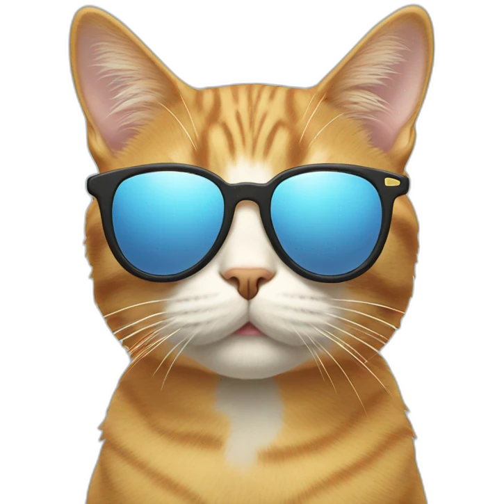 Cat with sunglasses in sky  emoji