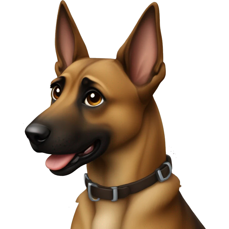 In malinois mignon who est debout et qui sourit emoji