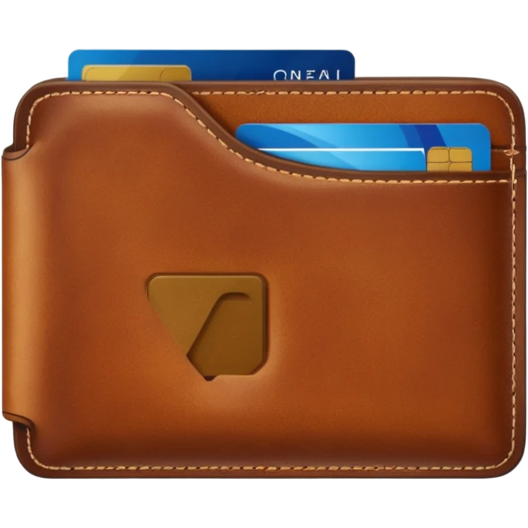portefeuille marron avec billet et carte bancaire emoji