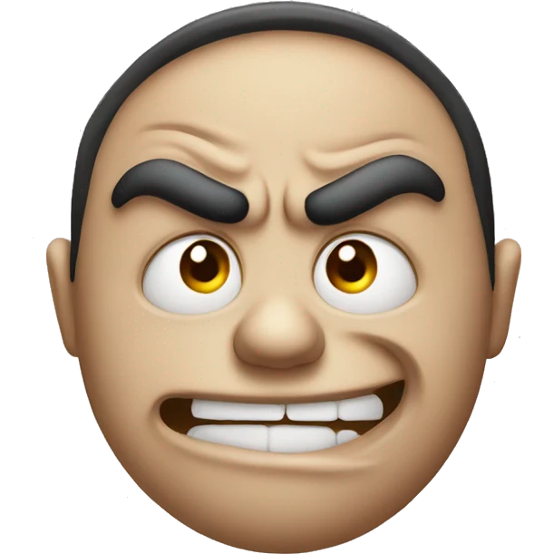 Cartoon mad face emoji