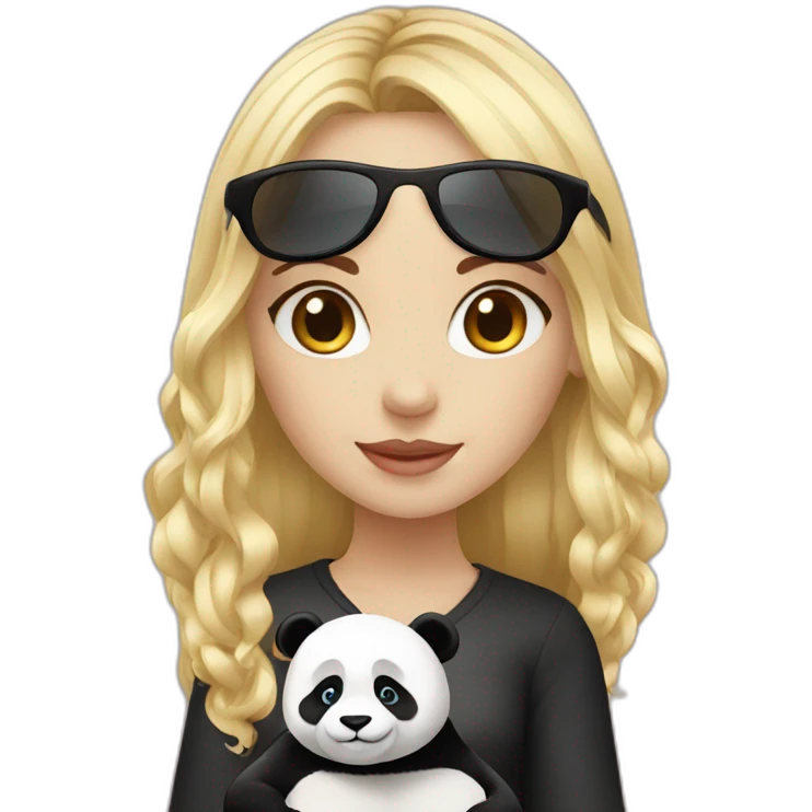 Blonde avec panda emoji
